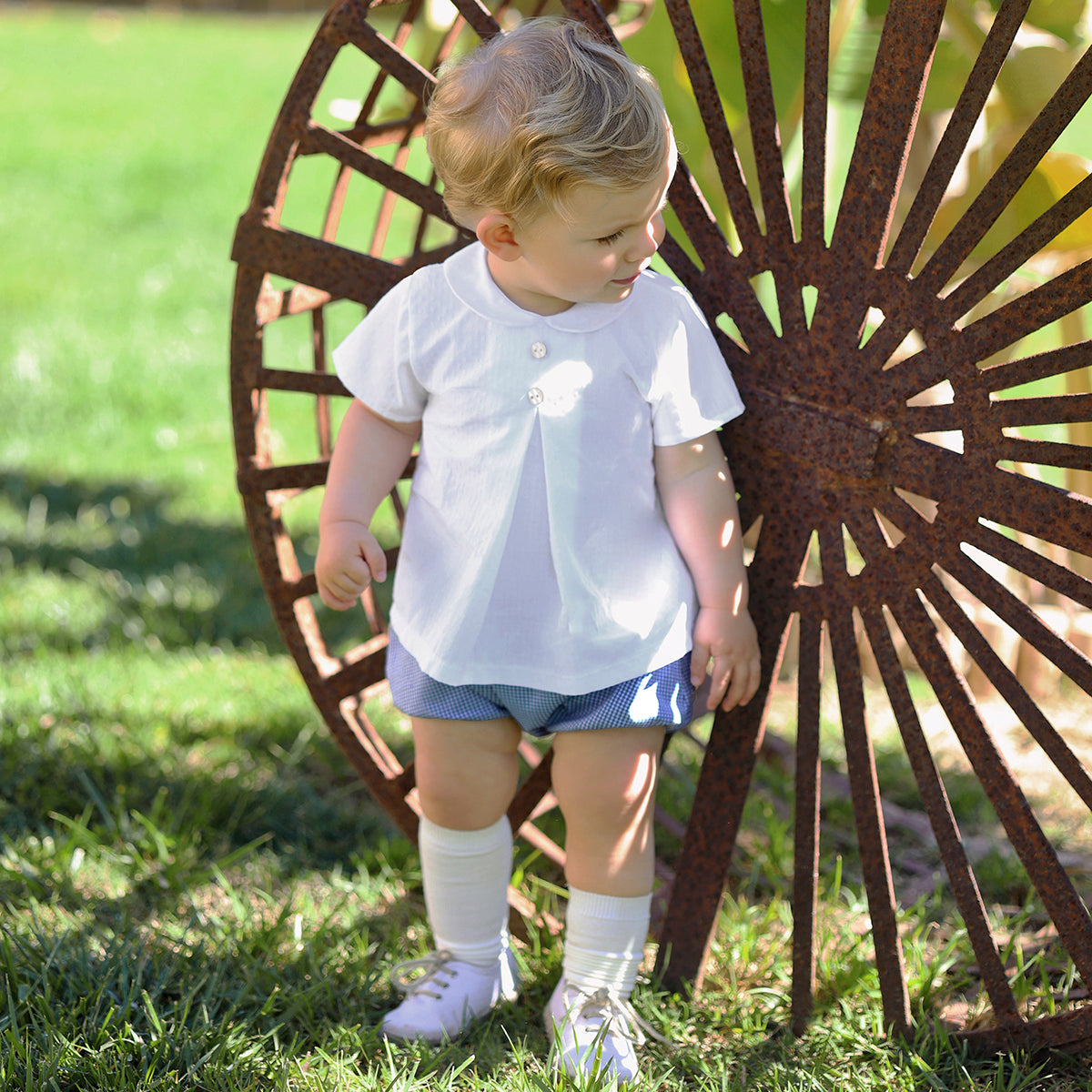 Conjunto bebé Navy Vichy