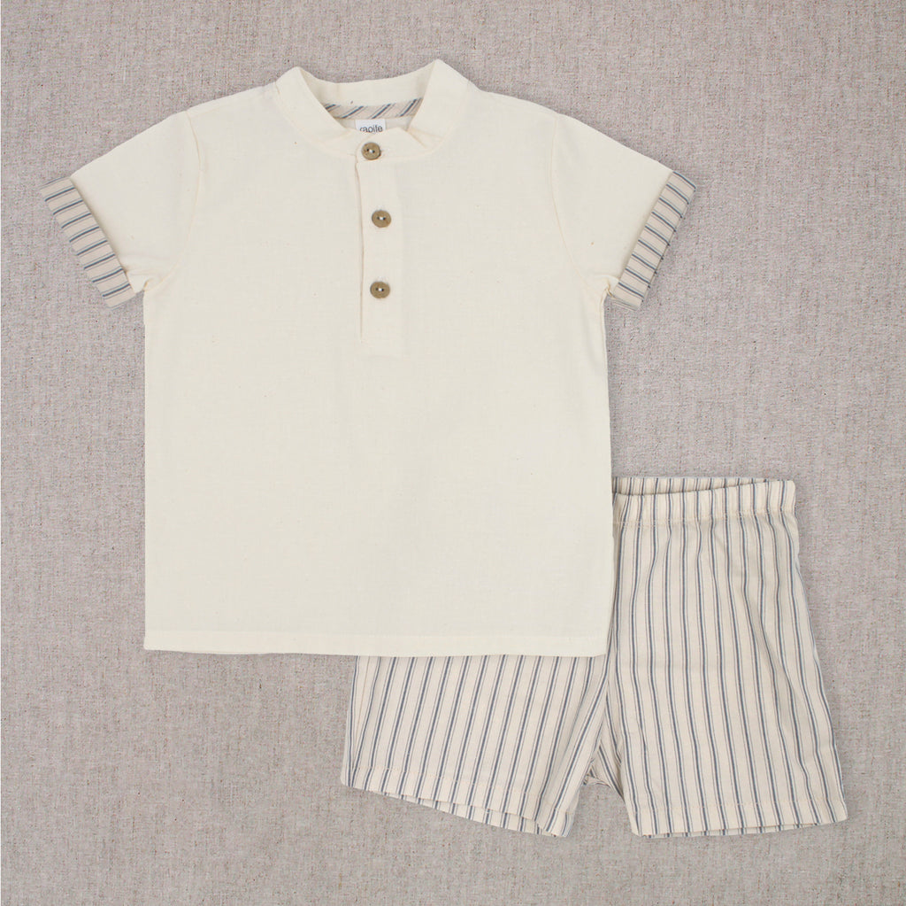 Conjunto niño rayas azules