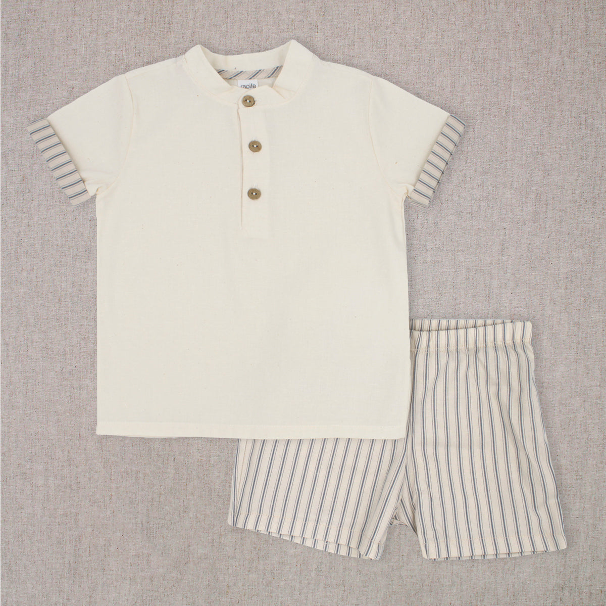 Conjunto niño rayas azules