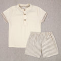 Conjunto niño rayas camel