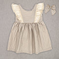 Vestido rayas camel