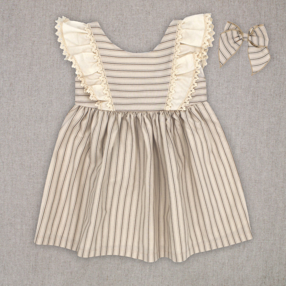 Vestido rayas camel