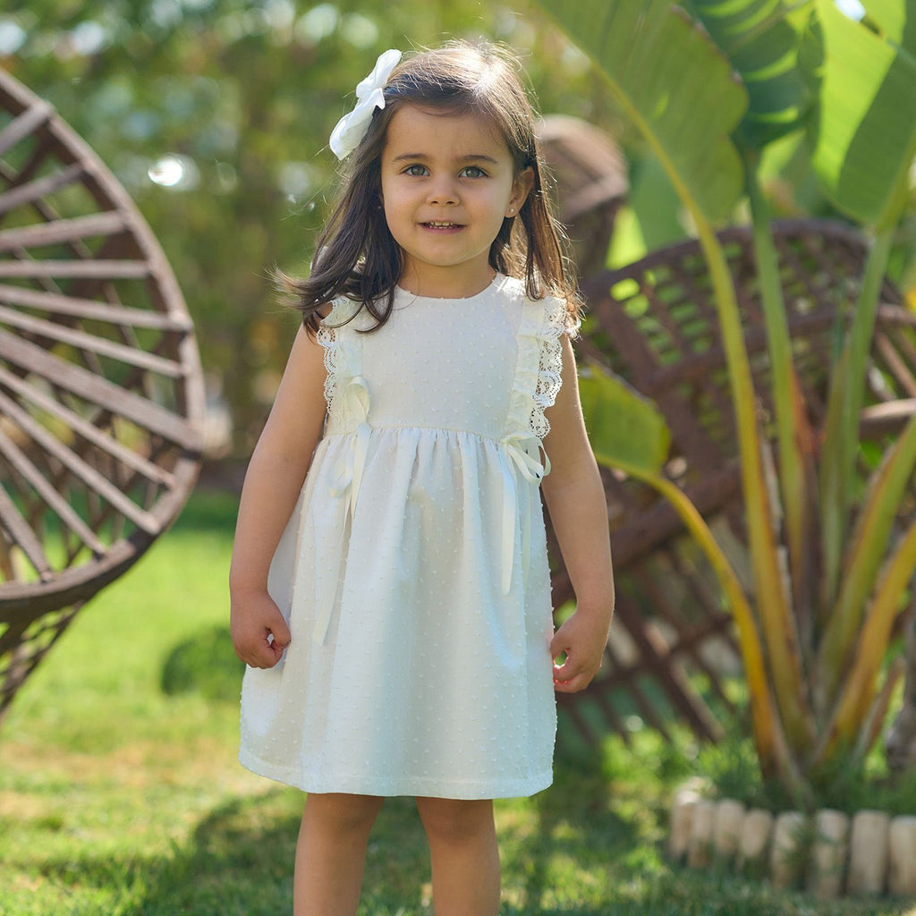 Vestido plumeti crudo