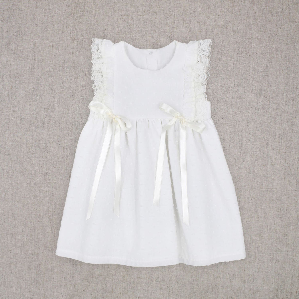 Vestido plumeti crudo