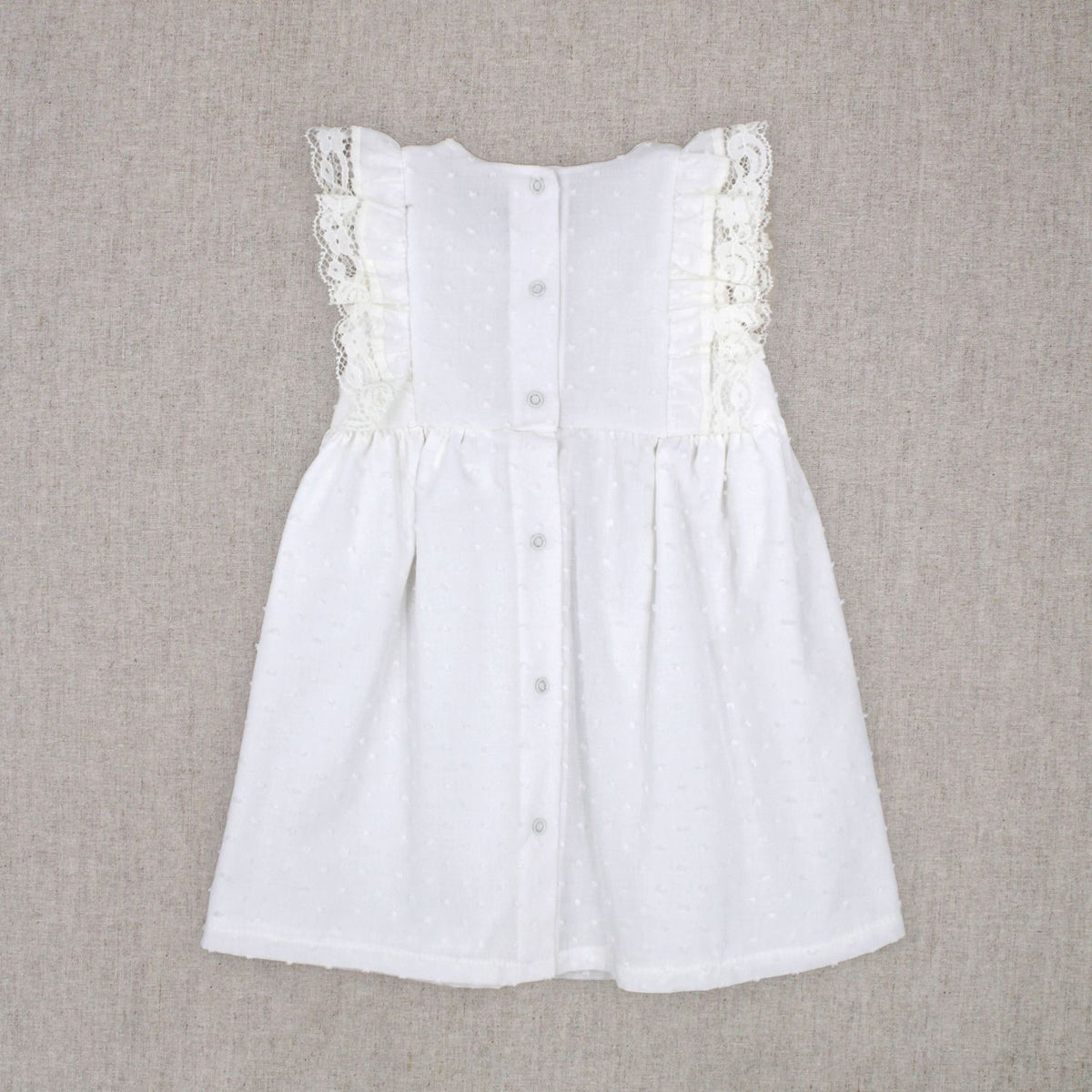 Vestido plumeti crudo