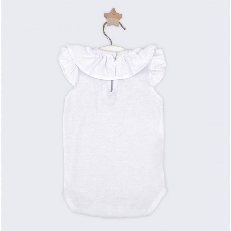 Body con cuello y mangas volantes