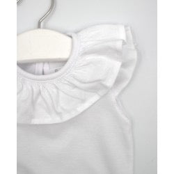 Body con cuello y mangas volantes